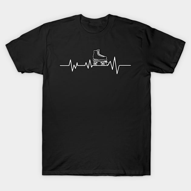Roller Skating Heartbeat T-Shirt by BlendedArt
